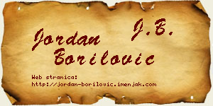 Jordan Borilović vizit kartica